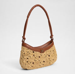 LAYLA FLORAL RAFFIA SHOULDER BAG
