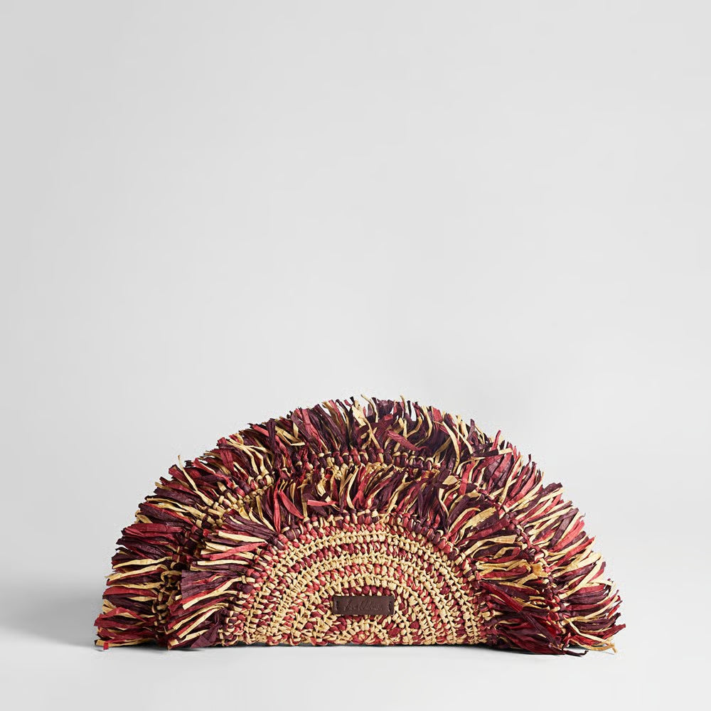 Lily Raffia Fringe Clutch