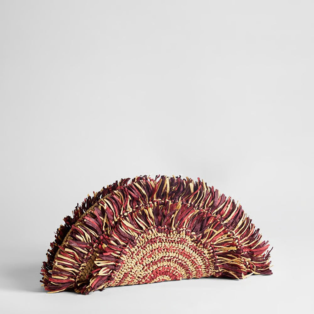 Lily Raffia Fringe Clutch