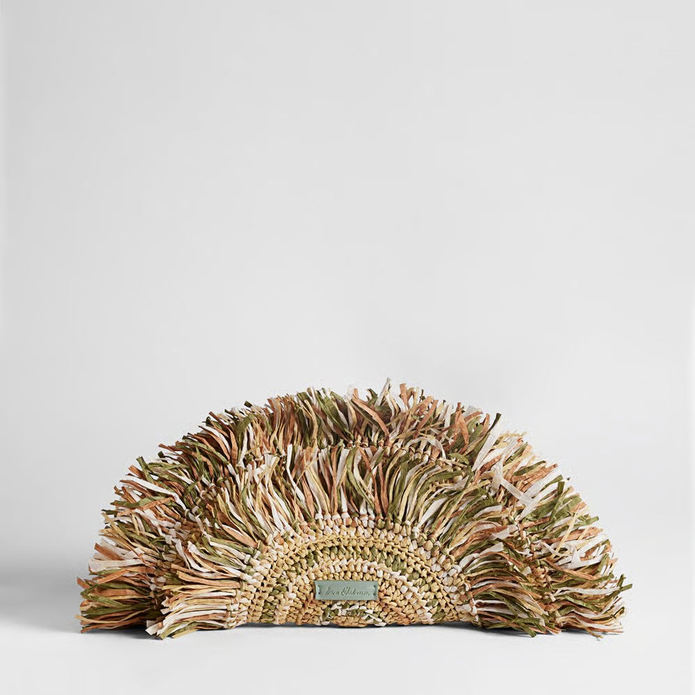 Lily Raffia Fringe Clutch