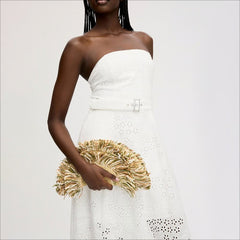 Lily Raffia Fringe Clutch